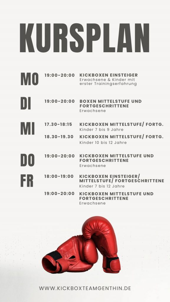 Öffnungszeiten Kickboxteam Genthin
